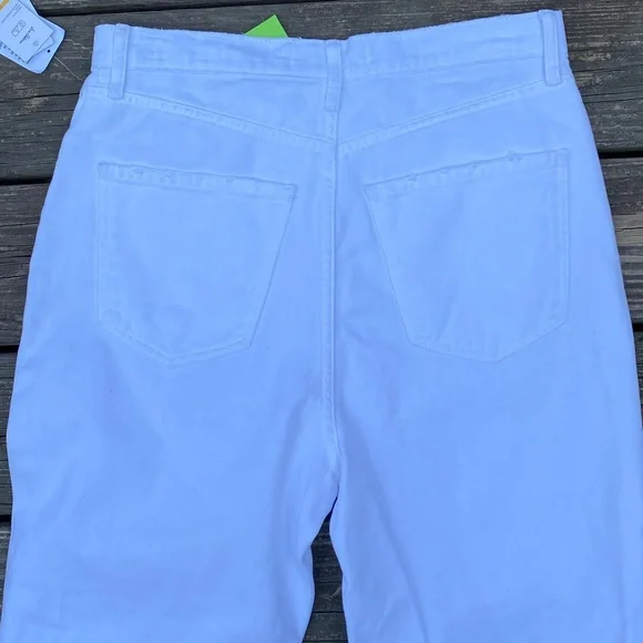 Sam Edelman Yaro jeans white distressed high rise pinched waist size 29 NWT - Picture 8 of 8